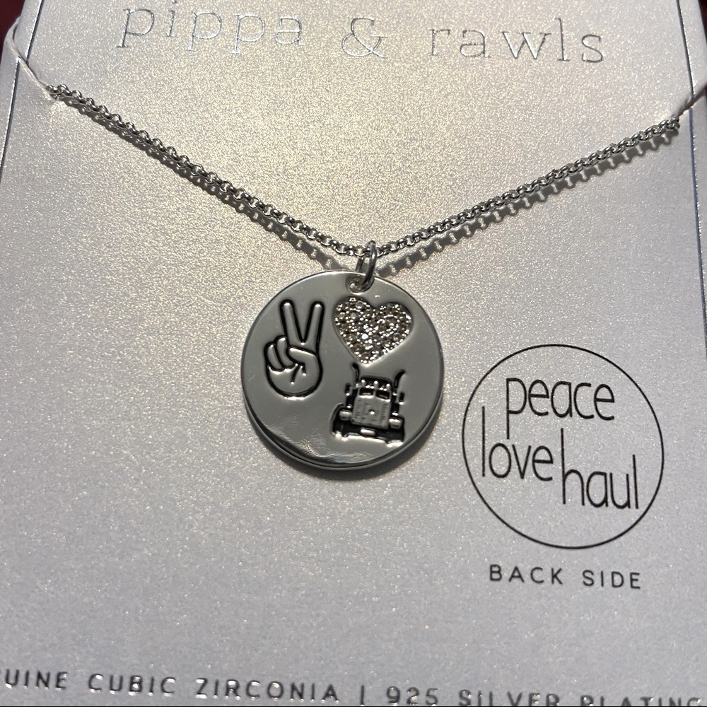 Sterling silver CZ truck driver necklace